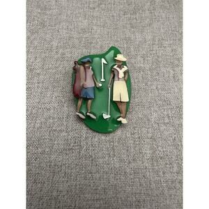 Vintage LUCINDA Brooch Pin Golf Caddy Gift Country Club Masters Unique